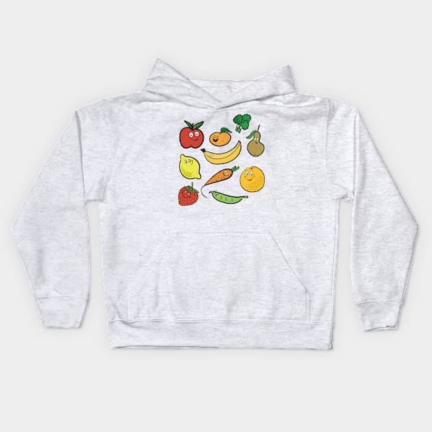 Fruits and vegetables Kids Hoodie by marina63